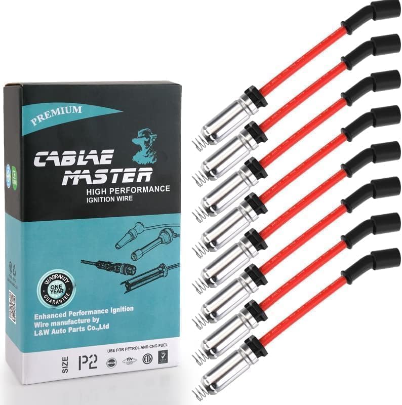 10.2MM Spark Plug Wire Set for Silverado Sierra 5.3L 6.0L 6.2L 6.6L V8 Red