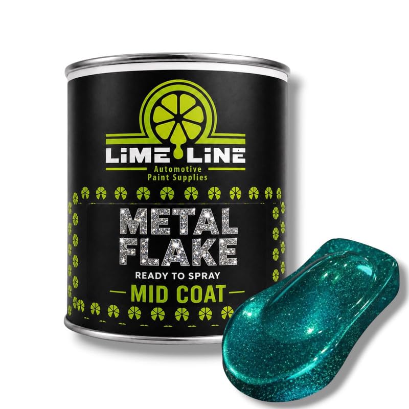 LiME LiNE Automotive Metal Flake Midcoat - No Reducer Needed (Turquoise, 1 Quart) - color: Turquoise, size: 32 Fl Oz (Pack of 1)