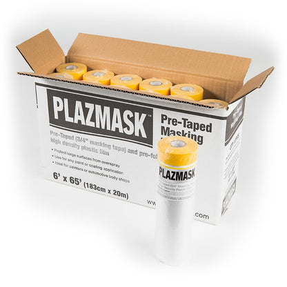 Pre-Taped Masking Film (6-Feet X 65-Feet, 12-Pack) - size: 6-Feet X 65-Feet, style: 12-Pack