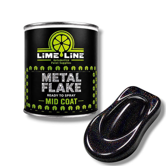LiME LiNE Automotive Metal Flake Midcoat - No Reducer Needed (Black Rainbow Iridescent, 1 Pint) - color: Black Rainbow Iridescent, size: 16 Fl Oz (Pack of 1)