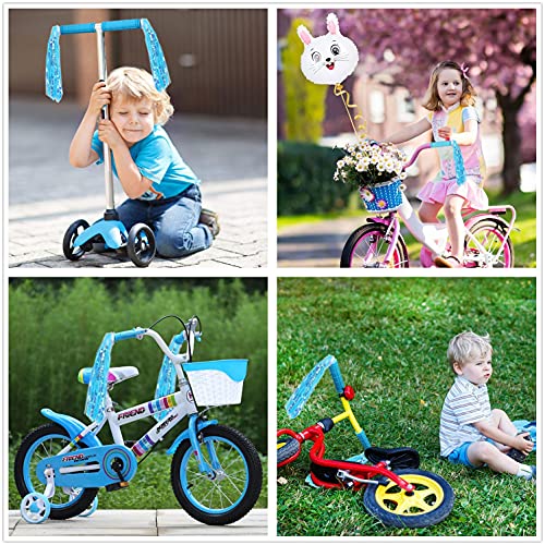 Bike Handlebar Grips with Tassel for Girls Boys and Kids - color: Sky Blue & Streamers