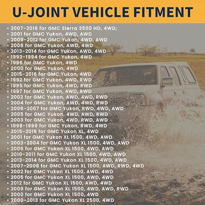 Front Shaft All Joints Universal Joint Set 2 for GMC Sierra 3500 HD