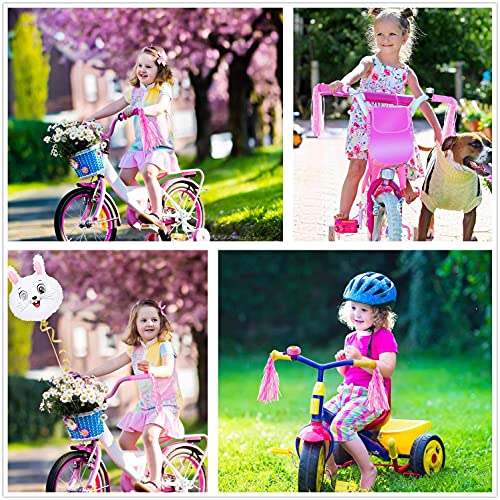 Bike Handlebar Grips with Tassel for Girls Boys and Kids - color: Pink & Streamers
