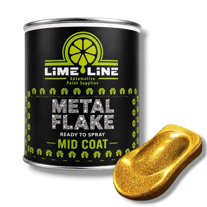 LiME LiNE Automotive Metal Flake Midcoat - No Reducer Needed (Gold, 1 Quart) - color: Gold, size: 32 Fl Oz (Pack of 1)