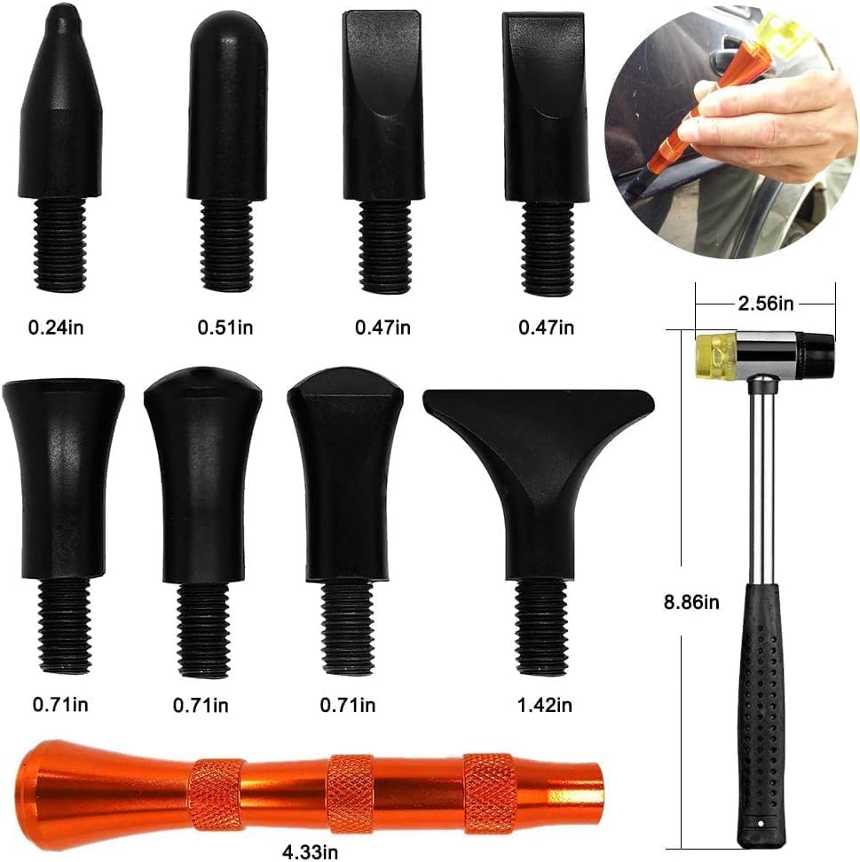 Manelord 46PCS Dent Puller- Car Dent Repair kit with Slide Hammer T-bar Dent Puller for Car Body Hail Dent Removal Dent Remover Automobile Body Repair