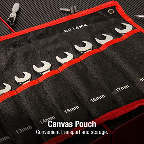 SUNEX TOOLS 9914M Metric Angle Wrench Set, Fully Polished, 6mm - 19mm, 14-Piece - size: Metric, style: Metric Angle Head