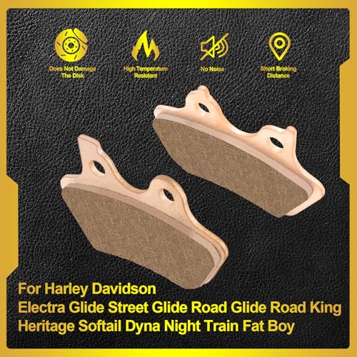 Sintered Disc Brake Pad For Harley Davidson 00-07 Dyna Series, Touring Series, Softail Series, 00-03 Sportster Series, 02-05 V-Rod (3 Set)