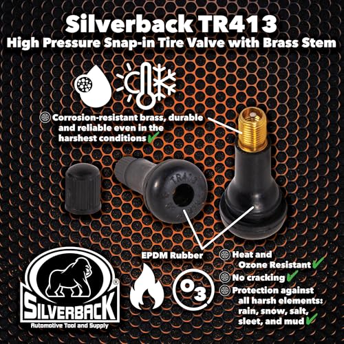 Silverback TR413 Snap-in Tire Valve Stems, Pack of 100 - size: TR413