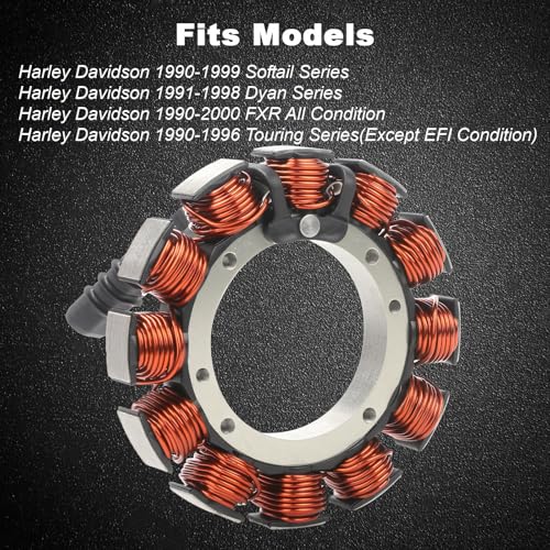 29970-88D Stator Assembly Fit For Harley Davidson 1990-1999 Softail Series, 1991-1998 Dyan Series, 1990-2000 FXR All Condition, 1990-1996 Touring Series(Except EFI Condition)