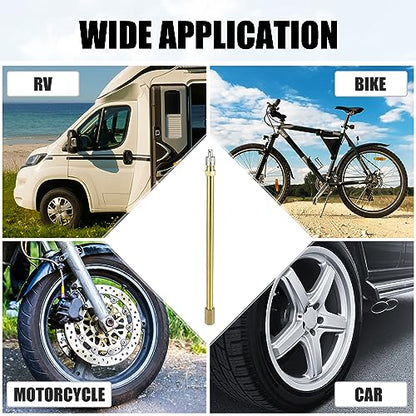 X AUTOHAUX 2pcs 180mm/7.09" Long Brass Auto Tire Valve Extension Adaptor Air Tyre Stem Extender Inflation Stright Bore for Car Truck Motorcycle Bike Scooter - size: 180mm