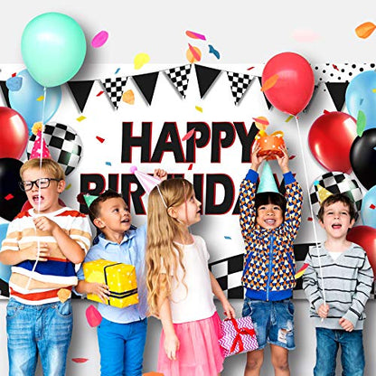 Sumind Dirt Bike Happy Birthday Banner Backdrop