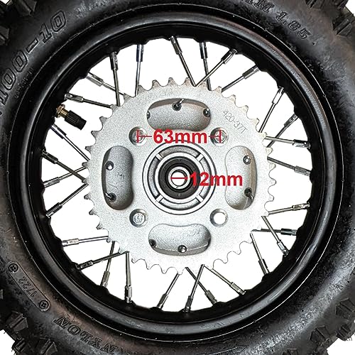 10" Rear Wheel Rim Tire Assembly 12mm Bearing 50cc 70cc 90cc 110cc Dirt Pit Pro Trail Bike CRF50 DRZ70 PW50 BBR50 TTR50 DRZ50 SSR 2.50-10 1.4x10 Rear Drum Brake (Tire: 2.50-10 with Drum Brake) - size: Tire: 2.50-10 with Drum Brake