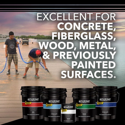 Tuff Coat Medium Texture Rubberized Non-Skid Deck Coating – Textured Non-Slip Safety Surface for Pool Decks, Docks, Boat Ramps, Patios, Walkways & High-Traffic Areas (UT-201 Black 1-gallon) - color: Black, size: 128 Fl Oz (Pack of 1)