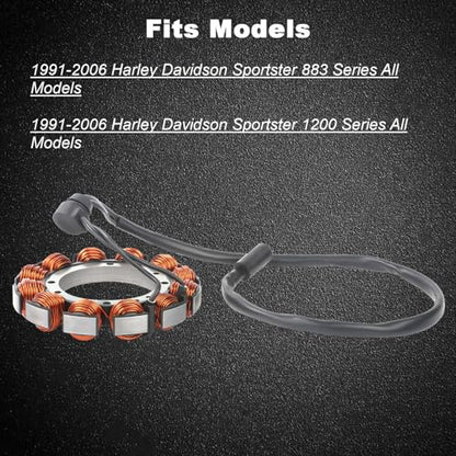 MINSTAR Harley Davidson Stator Assembly Fit For 1991-2006 Sportster 883 & 1200 Series, XL883 XL1200 All Models