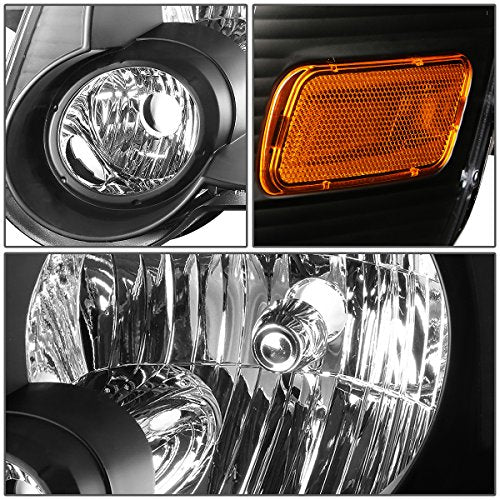 DNA MOTORING Black Amber Headlight Assembly, Driver and Passenger Side, Compatible with 06-10 Ford Explorer / 07-10 Explorer Sport Trac, HL-OH-FEXP06-BK-AM - color: Black amber