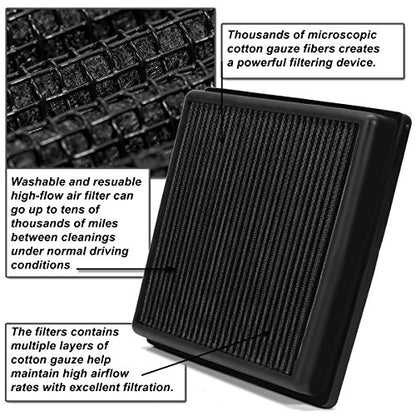DNA Motoring AFPN-005-BK Washable Drop In Panel Air Filter Enhance Engine Performance [Compatible with 6-11 A3 Turbo / 08-09 TT / 06-08 GTI Jetta Passat / 12-13 Golf / 07-09 EOS 2.0 Turbo] - style: 06-11 A3 Black