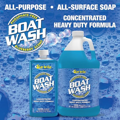 STAR BRITE Concentrated Boat Wash, Heavy-Duty, Non-Streak, Blueberry Scent - style: 128 OZ Wash