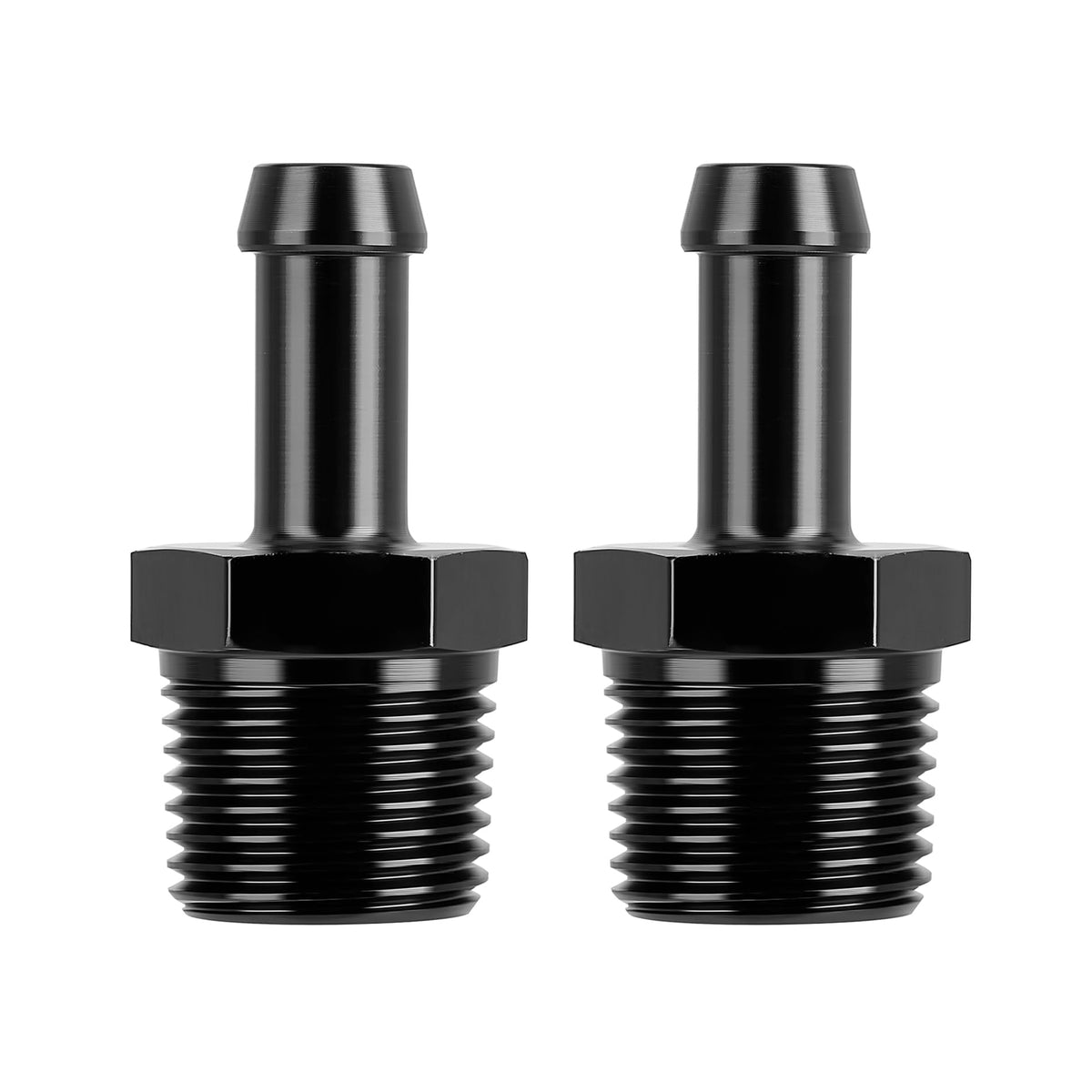 EVIL ENERGY 1/2" NPT Male to 3/8" Barb Fitting Adapter Straight Aluminum Black 2PCS - size: 1/2 NPT to 3/8 Barb