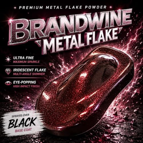 LiME LiNE Sprayable Metal Flake Paint Additive: Solvent Resistant Glitter for Automotive Custom Painting (Brandywine) - color: Brandywine