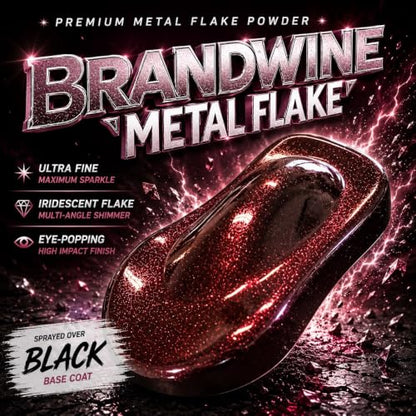 LiME LiNE Sprayable Metal Flake Paint Additive: Solvent Resistant Glitter for Automotive Custom Painting (Brandywine) - color: Brandywine