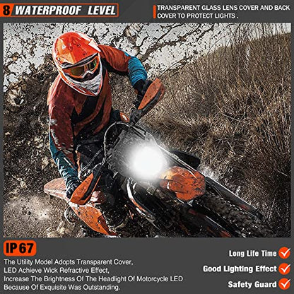Dirt Bike Led Headlight Motorcycle 2020-2022 Enduro Headlight Kit for EXC EXCF SX SXF XC XCF XCW XCFW (White-Dual 5) - color: White-Dual 5