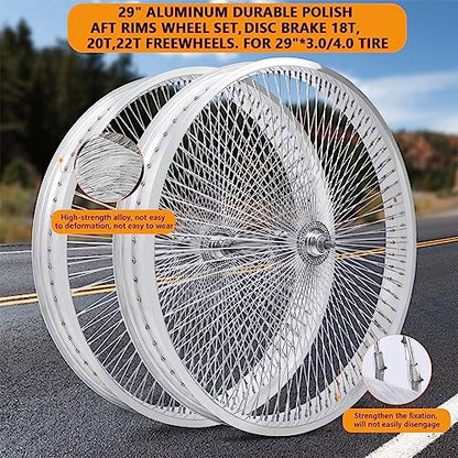TRACER 29" Fat Tire Cruiser Wheelset(F:3.0,R:4.0) - style: 29" 4.0 Disc Brake
