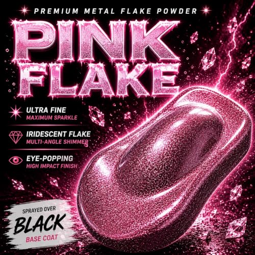 LiME LiNE Sprayable Metal Flake Paint Additive: Solvent Resistant Glitter for Automotive Custom Painting (PINK) - color: PINK
