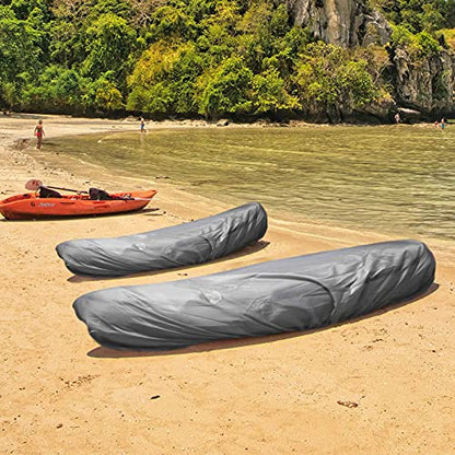 Frelaxy 420D Kayak Cover Waterproof UV Resistant for Indoor & Outdoor - size: XL (For 13.8-15ft kayak)