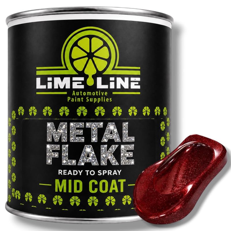 LiME LiNE Automotive Metal Flake Midcoat - No Reducer Needed (Red, 1 Gallon) - color: Red, size: 128 Fl Oz (Pack of 1)