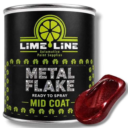 LiME LiNE Automotive Metal Flake Midcoat - No Reducer Needed (Red, 1 Gallon) - color: Red, size: 128 Fl Oz (Pack of 1)
