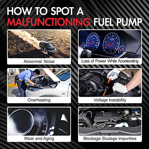 Electric Fuel Pump Install Kit Fit Toyota Pontiac Scion Nissan Lexus Honda Ford High Flow Universal Automotive 12v Gasoline Replaces Compatible E2068 GSS341 E8229 E8577M SP8022M E8213 EFP382A