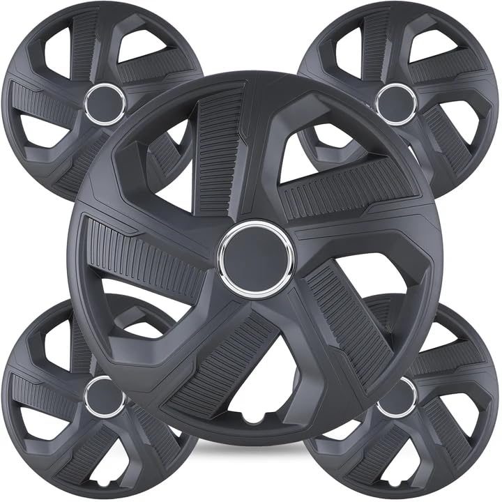 Winjet 14 Inch Set of 4 Universal Hubcaps Wheel Cover Replacement R14 Hub Caps,Auto Tire Replacement Exterior Cap,Universal Wheel Rim Cover Snap On Car Truck SUV (14 Inch,Set of 4,Matte Black) - color: Matte Black(5180-BP-14), size: 14 inch