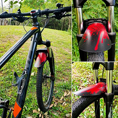 Mountain Bike Fenders, Fits 20-29 Inch MTB, 2-Piece Set - color: Red