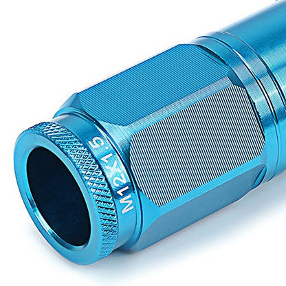 Auto Dynasty M12 x 1.5 Open End Design 16-Piece Aluminum Alloy Wheel Lug Nuts + 4 x Lock Nut + 1 x Lock Nut Key (Light Blue) - color: Light Blue