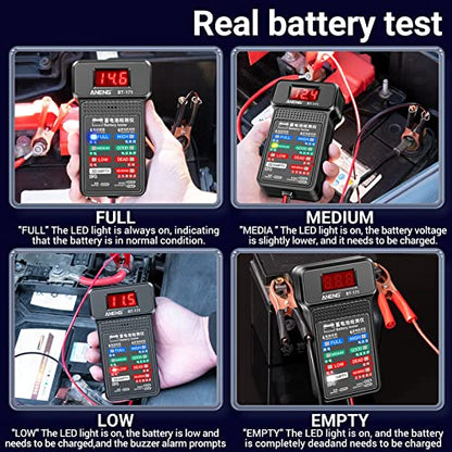 12V Car Battery Tester Digital Alternator Voltage-Analyzers Diagnostic Tool Charging Cranking System Tester Car Battery Analyzer Tester