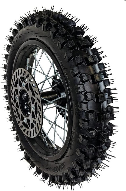 12" Rear Wheel 80/100-12 Tire Assembly For Dirt Pit Bike 125cc 140cc 150cc Apollo SSR XR CRF TaoTao Includes Brake Rotor and 428 Sprocket (12 with Components) - size: 12 with Components