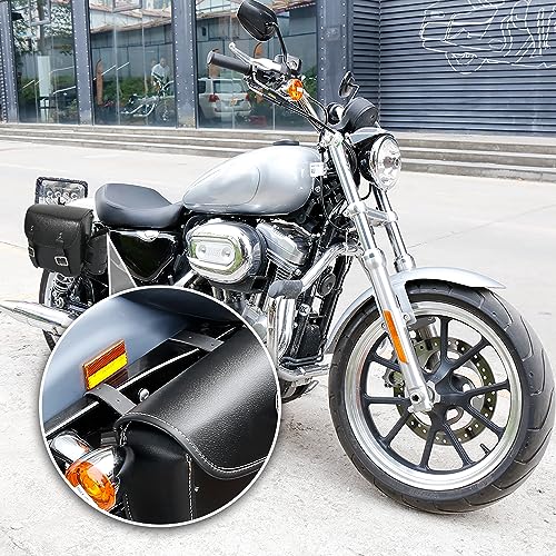 Motoforti Pair Motorcycle Saddlebag Side Tool Bags Cycling Luggage Bag Waterproof Faux Leather