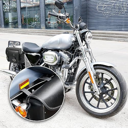 Motoforti Pair Motorcycle Saddlebag Side Tool Bags Cycling Luggage Bag Waterproof Faux Leather