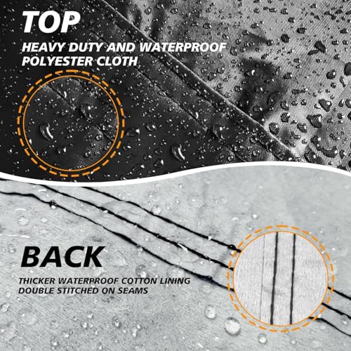 Motorcycle Cover Waterproof Outdoor,Scratch-Proof Cotton Fleece Lining - size: 104Lx41Wx50H Inch