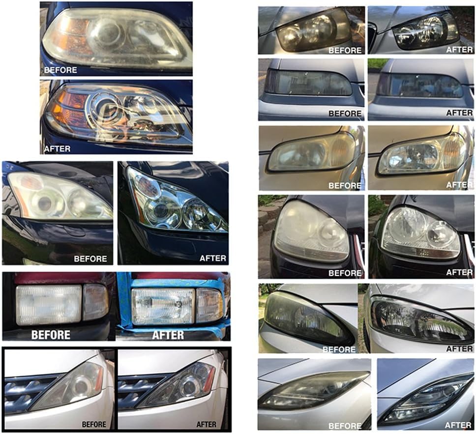 Gliptone Headlight Restoration Kit, Restores 4 Headlights, Guaranteed, Easy 2 Step Process, 7 Piece Kit, No Sanding or Tools Required