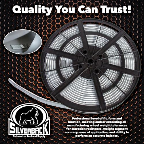 Silverback 1/2 oz Grey Steel Adhesive Wheel Weights, 10 lb Roll - color: 1 Roll 1/2 oz Grey
