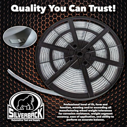 Silverback 1/2 oz Grey Steel Adhesive Wheel Weights, 10 lb Roll - color: 1 Roll 1/2 oz Grey