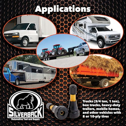 Silverback TR600HP High Pressure Snap-in Tire Valves, Pack of 50 - size: TR600HP