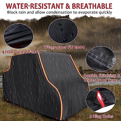 StarknightMT Heavy Duty UTV Cover 4 Seater Waterproof 420D Oxford Windproof - size: 157 x 65 x 77 inches