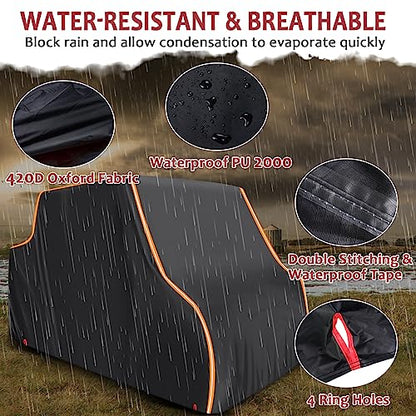 StarknightMT Heavy Duty UTV Cover 4 Seater Waterproof 420D Oxford Windproof - size: 157 x 65 x 77 inches