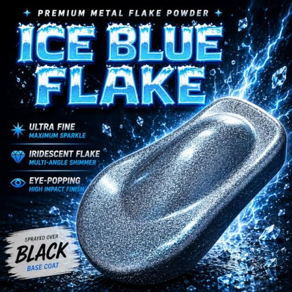 LiME LiNE Sprayable Metal Flake Paint Additive: Solvent Resistant Glitter for Automotive Custom Painting (Ice Blue) - color: Ice Blue