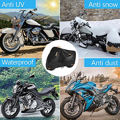 SECELES 300D Heavy Duty Moped Cover Fits up to 72 inch Bike - color: Black, size: M (72" x 33" x 39")