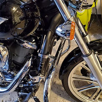Highway Crash Bar Engine Guard Compatible with Kawasaki Vulcan VN900 Classic 2006-2026 & VN 900 Classic LT 2006-2026(Chrome) - color: chrome