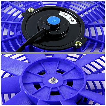 Auto Dynasty 12" Universal 12V Electric Radiator Cooling Fan Kit, Blue - color: Blue, size: 12 Inch Diameter