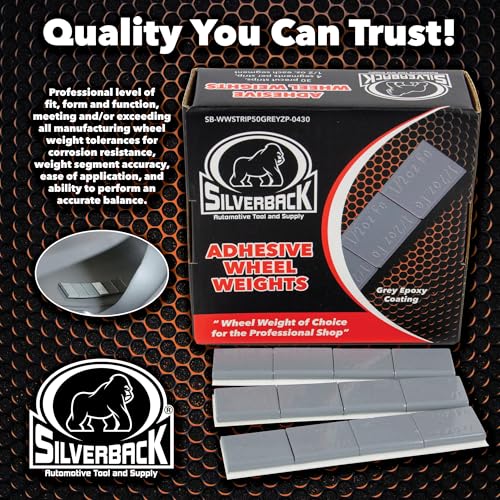 Silverback 1/2 oz Gray Steel Adhesive Wheel Weights, 120-Piece Box - color: Gray, size: 1/2 oz